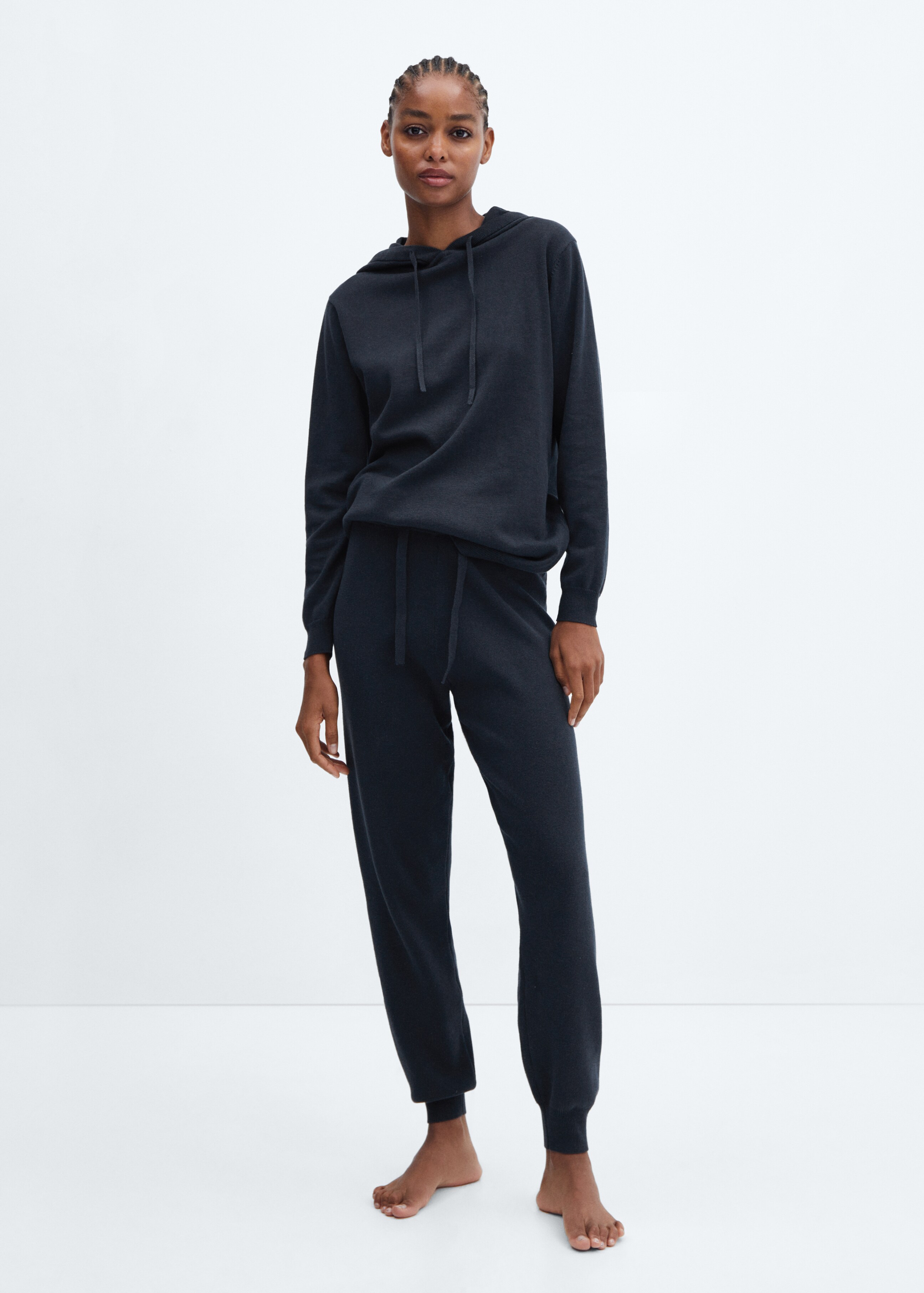 Pantalon pyjama jogging coton et lin - Plan général