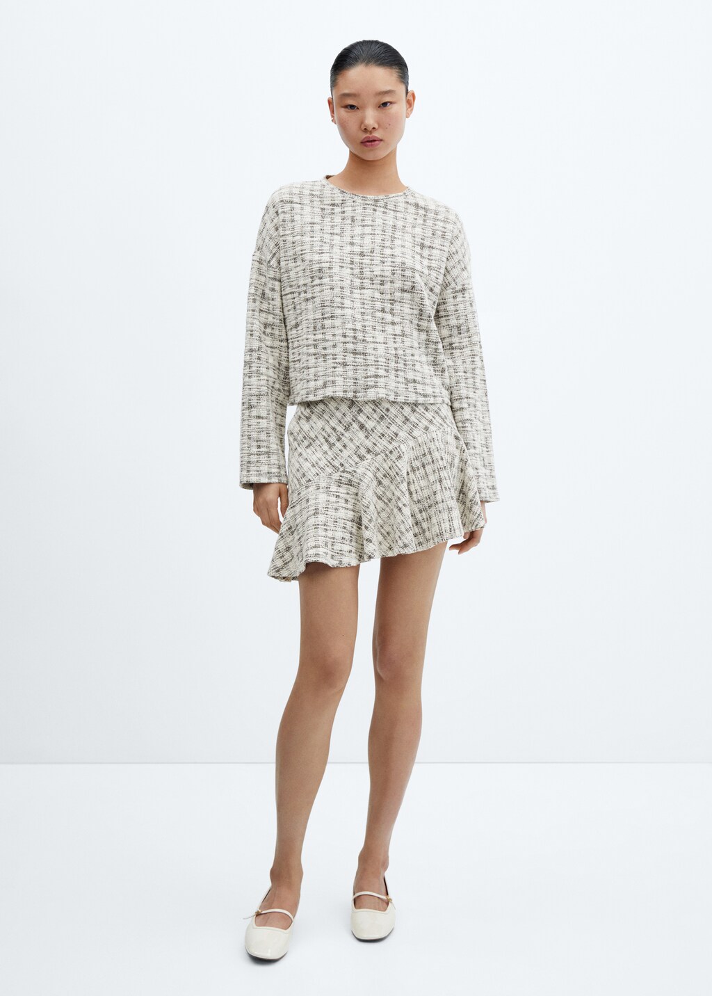 Asymmetrical tweed skirt - General plane