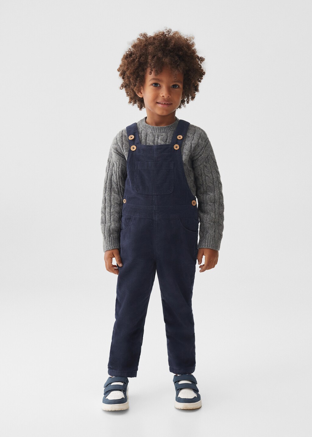 Long corduroy dungarees - General plane