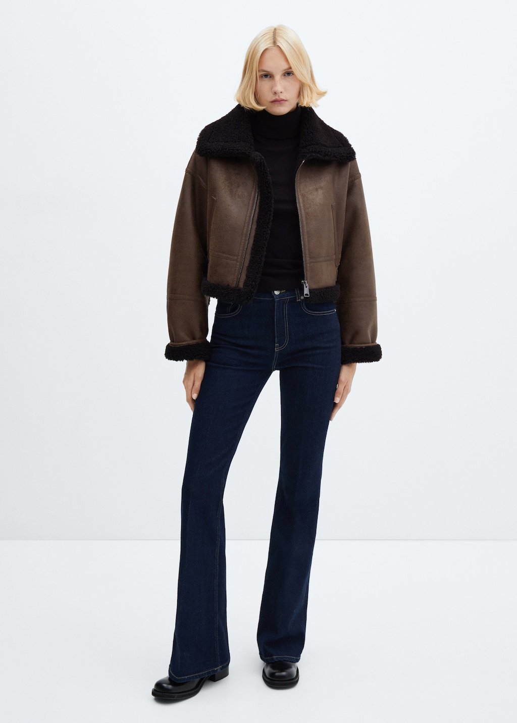 MANGO Shearling collar jackets for purchases women