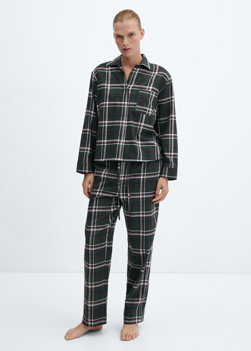 Flannel cotton pyjama shirt - General plane