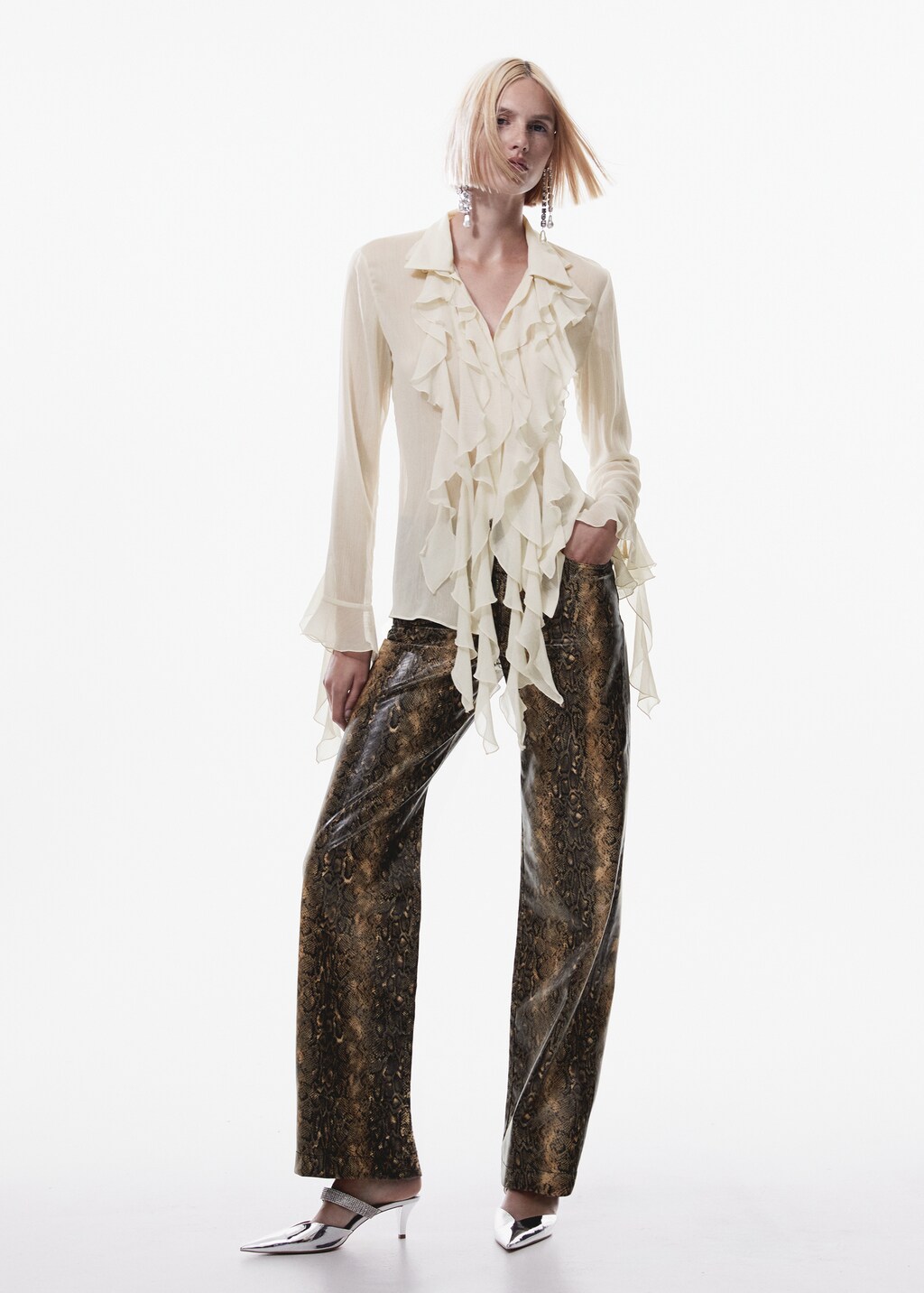 Snake print trousers - General plane