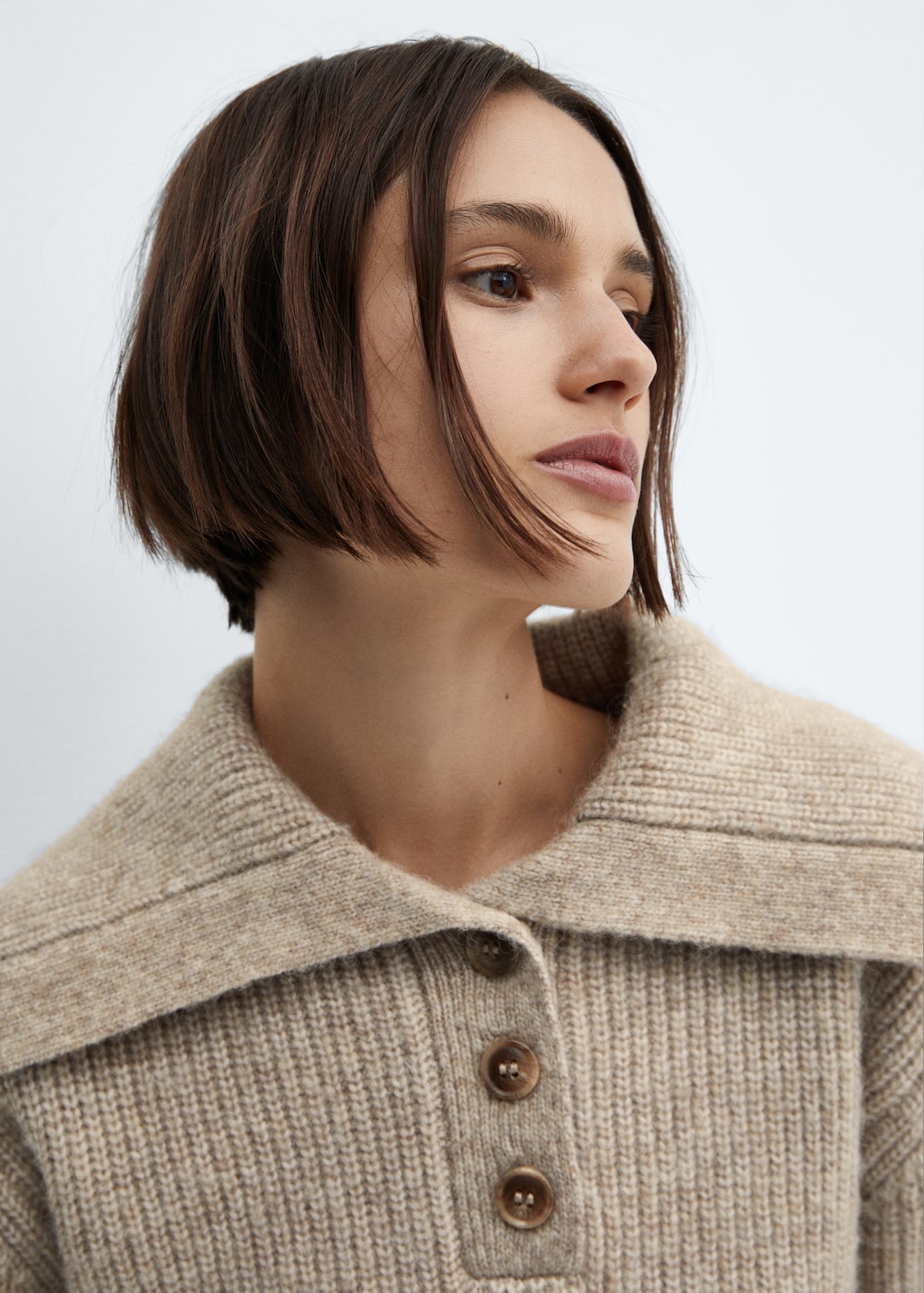 Camp-collar knit sweater - Details of the article 1