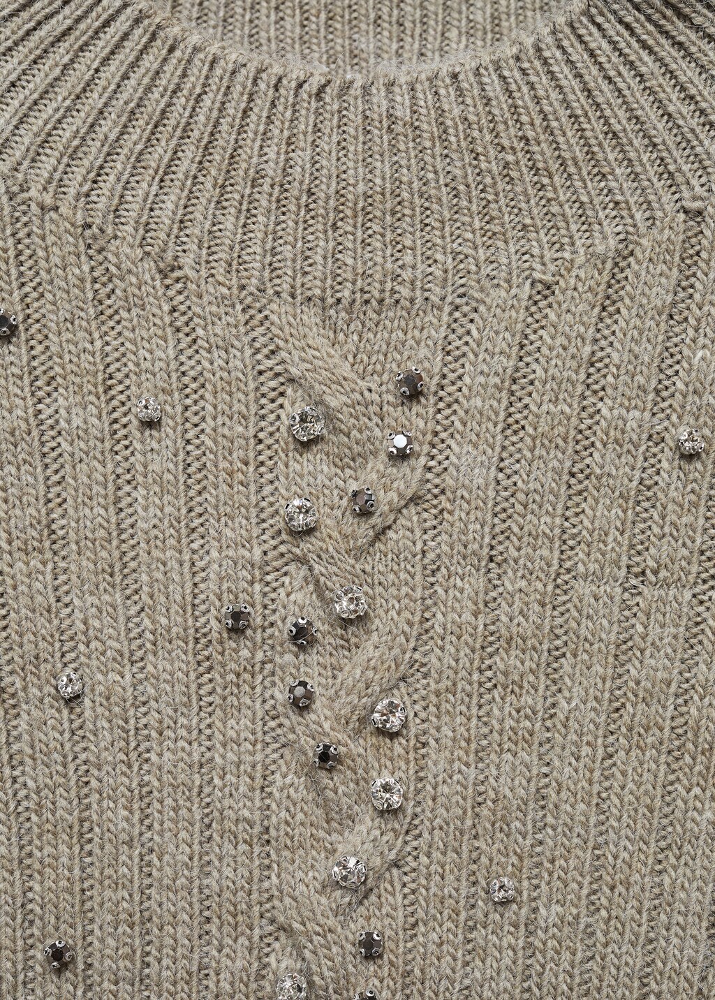 Rhinestone detail ribbed sweater - Details of the article 8