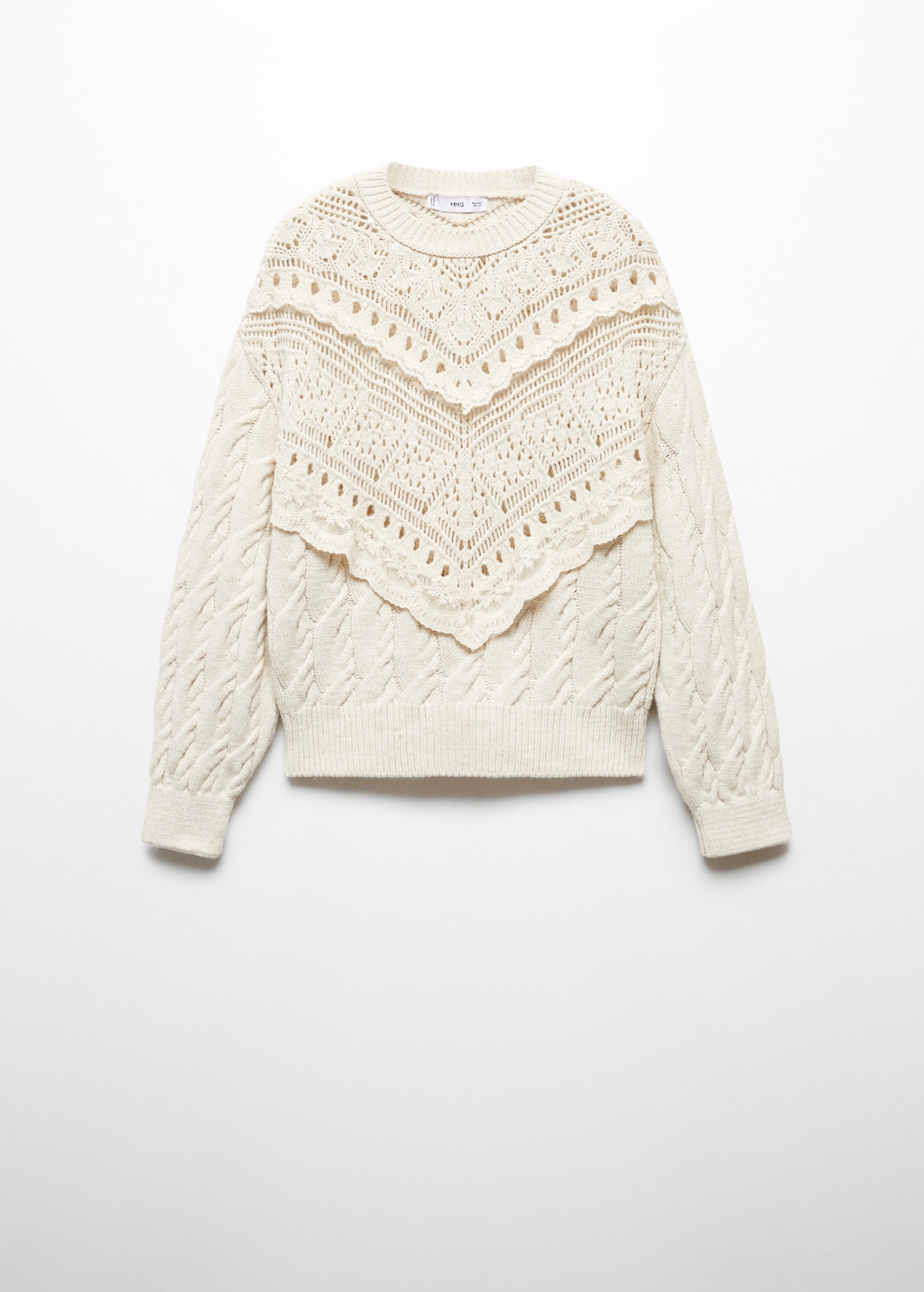 Knitted sweater with openwork details - Article without model