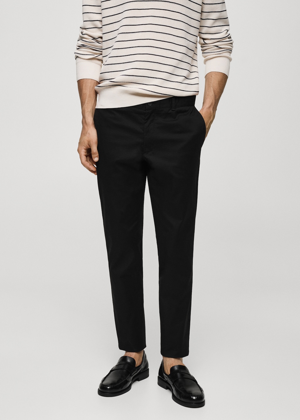 Slim fit serge chino trousers - Medium plane