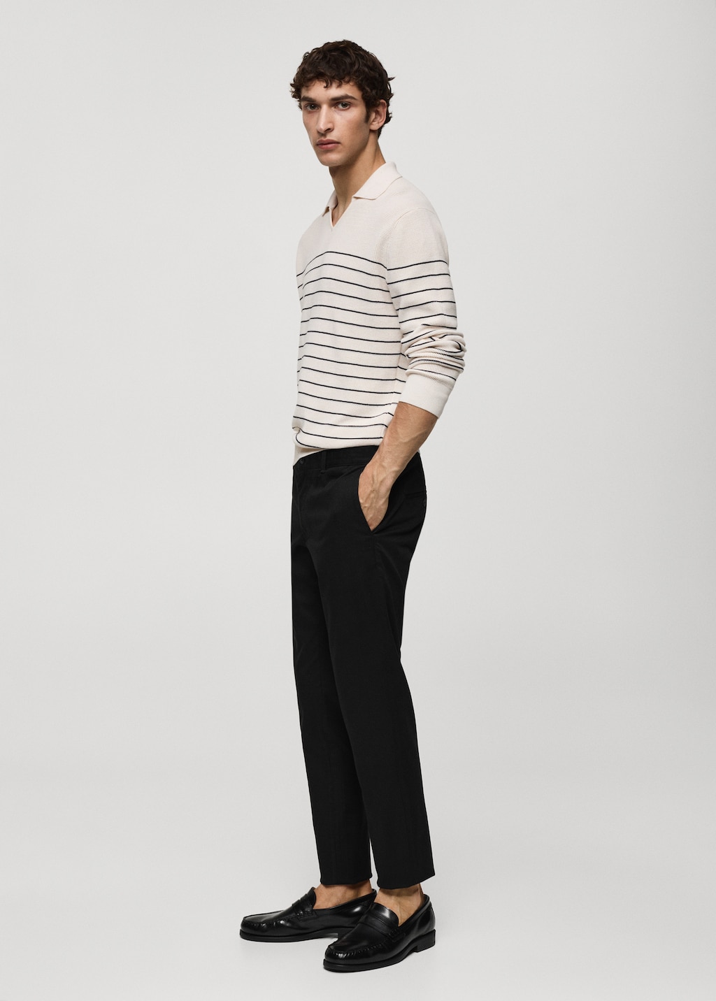 Slim fit serge chino trousers - Details of the article 2