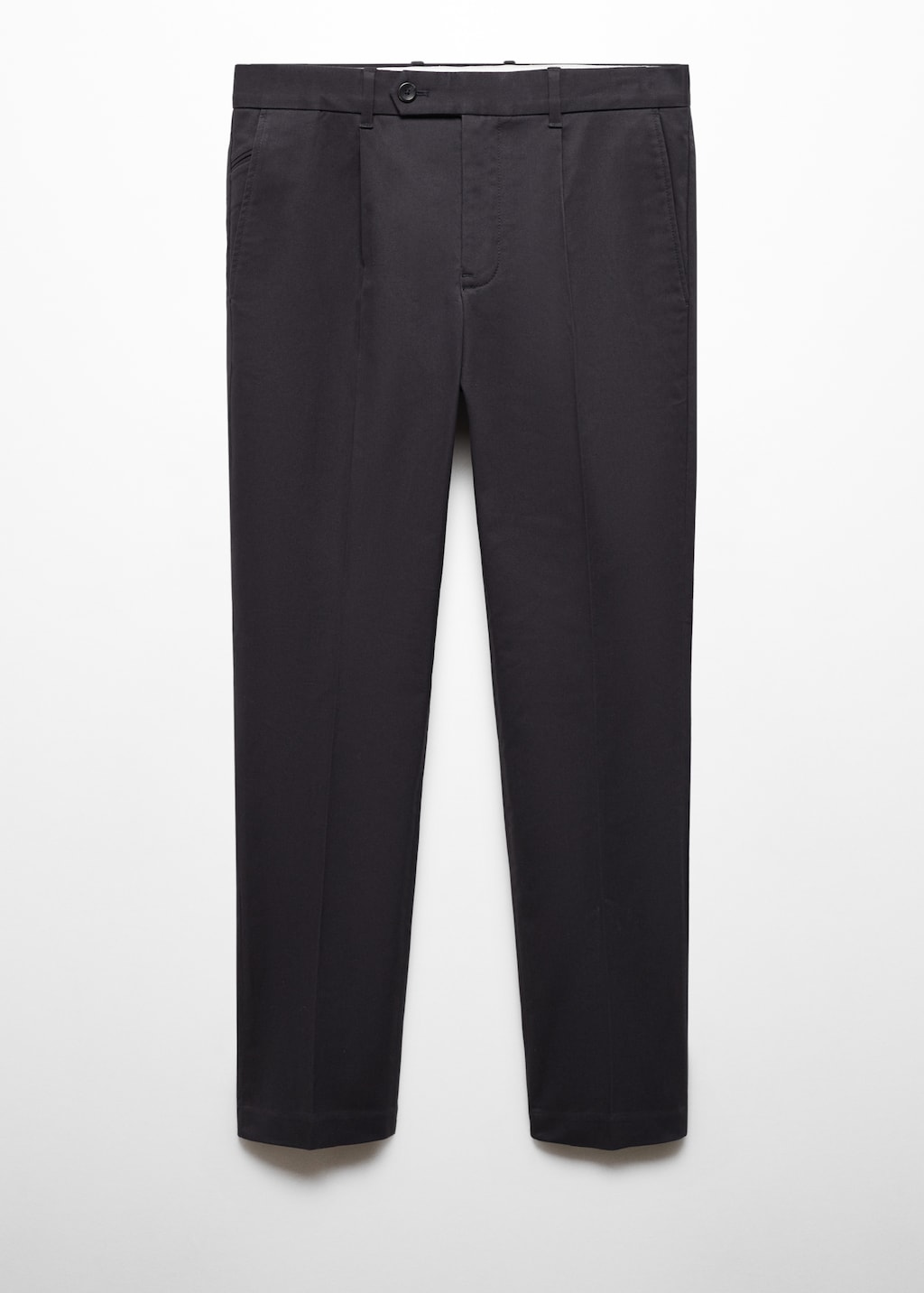 Slim-fit cotton pleated trousers - Article without model