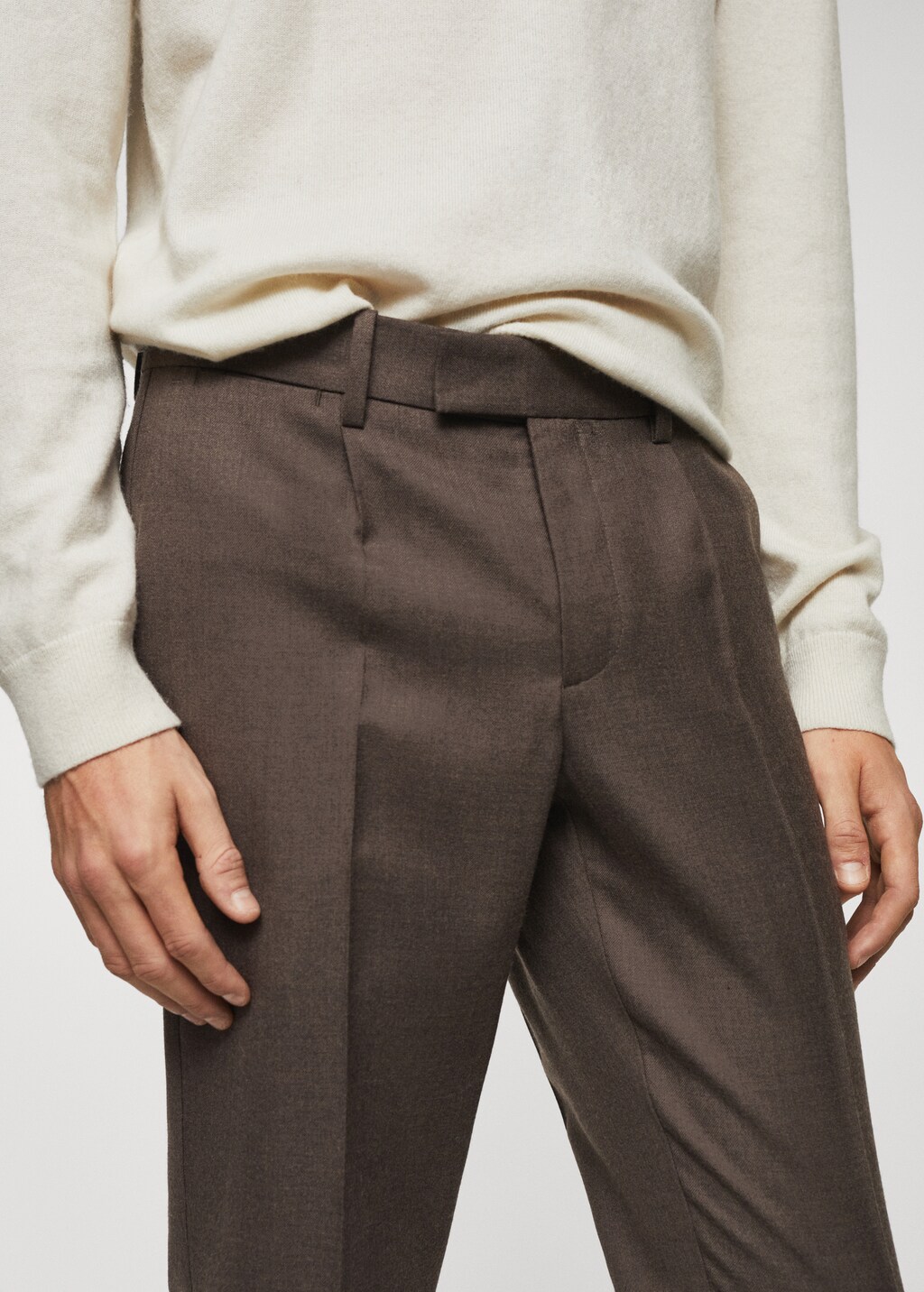 Pleat detail wool trousers - Details of the article 1