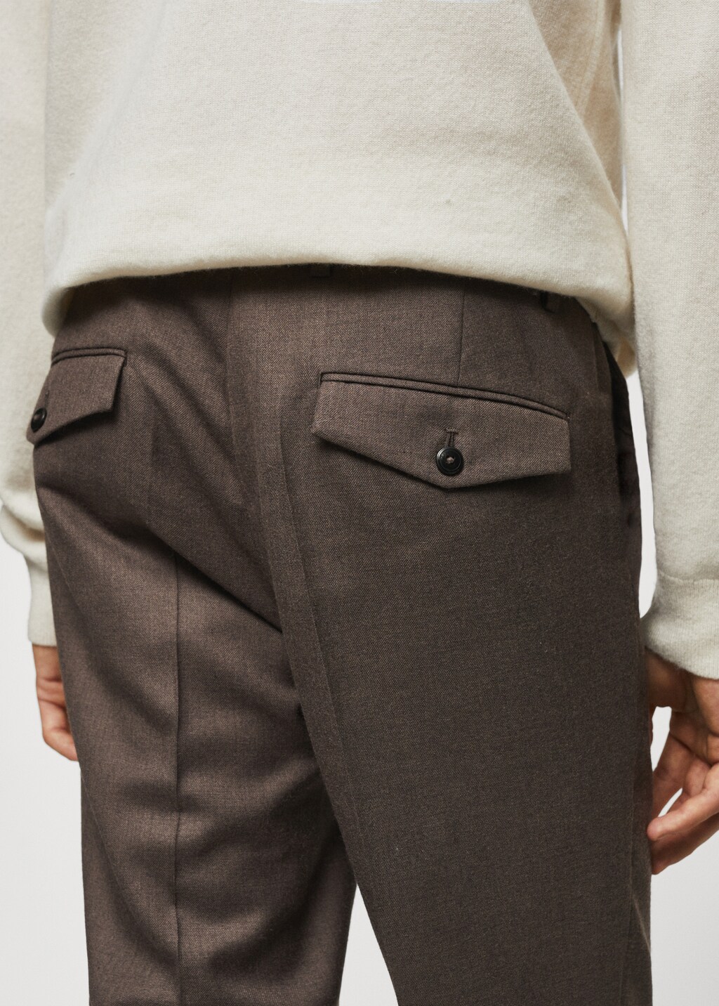 Pleat detail wool trousers - Details of the article 2