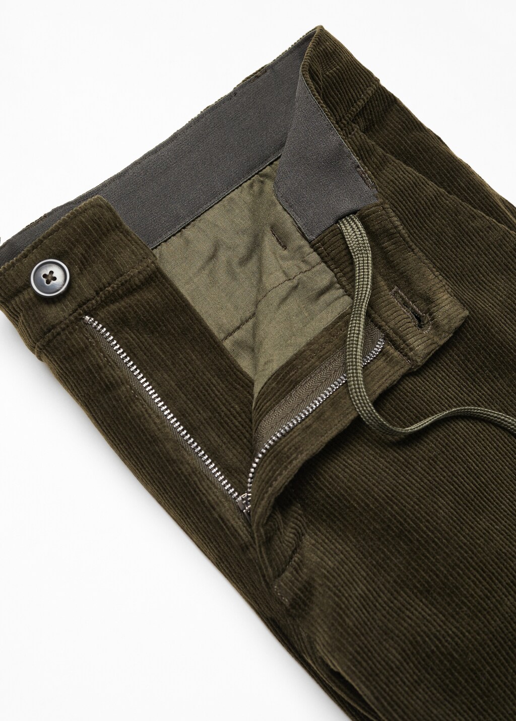 Corduroy slim-fit trousers with drawstring - Details of the article 8