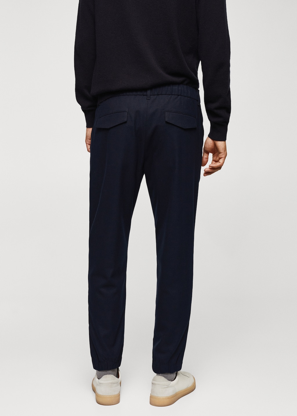 Slim-fit jogger trousers with drawstring - Reverse of the article