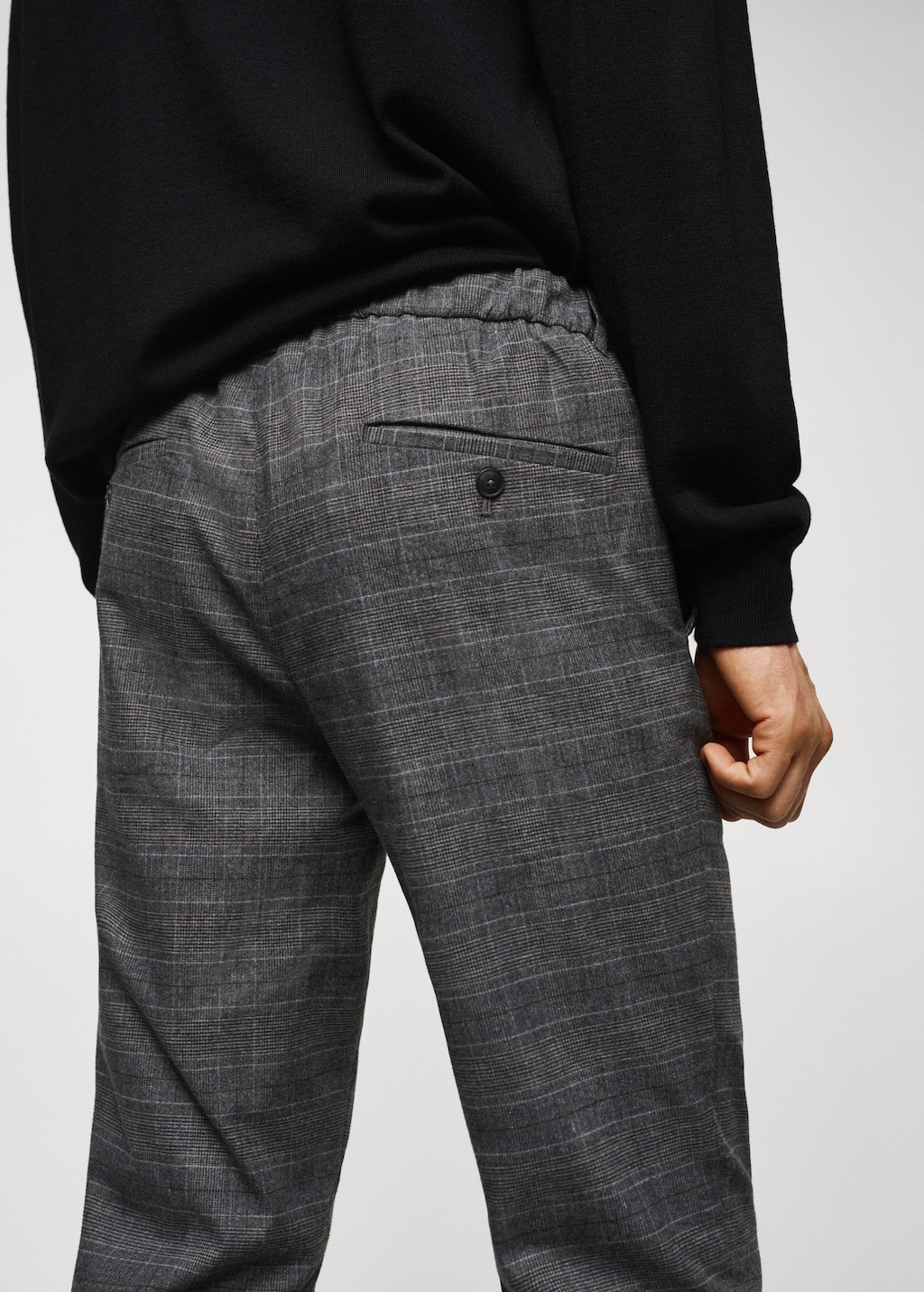 Slim-fit cotton check trousers - Details of the article 4