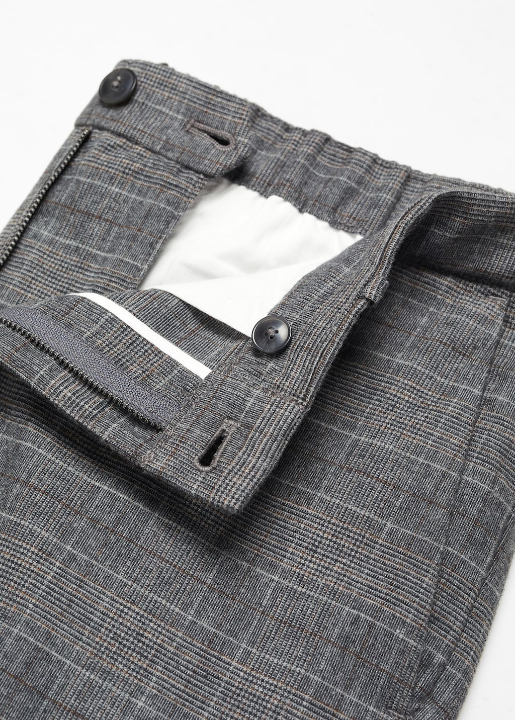 Slim-fit cotton check trousers - Details of the article 8