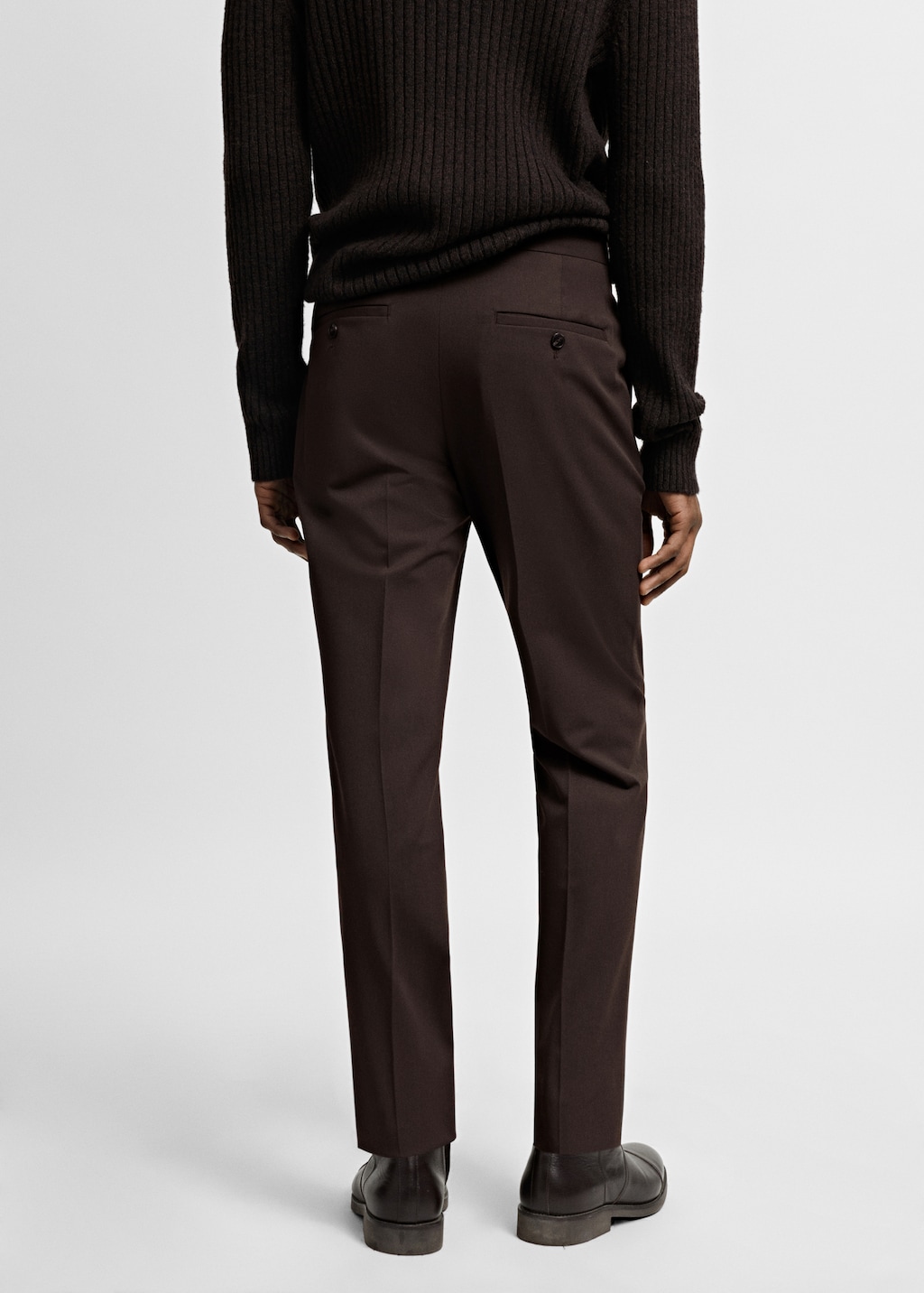 Stretch fabric super slim-fit suit trousers - Reverse of the article