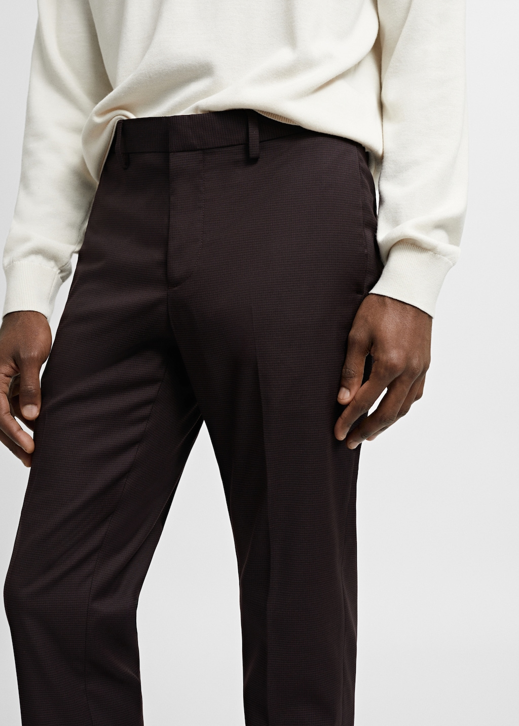 Stretch fabric super slim-fit suit trousers - Details of the article 1