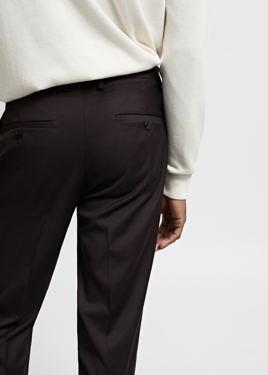 Stretch fabric super slim-fit suit trousers - Details of the article 4