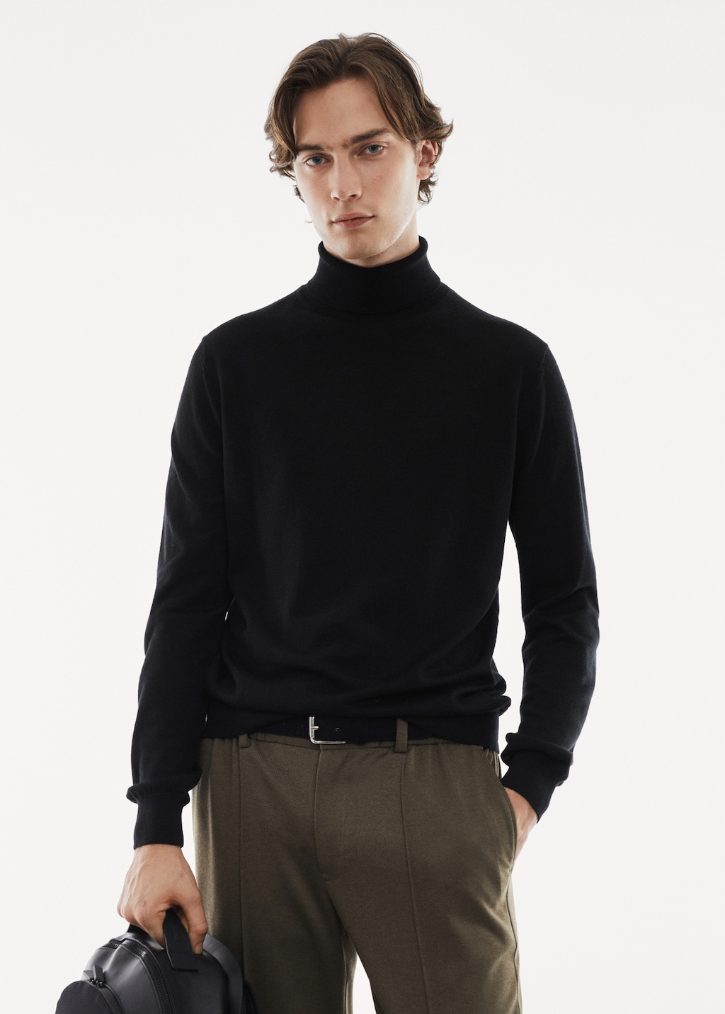 100% merino wool turtleneck sweater - Medium plane