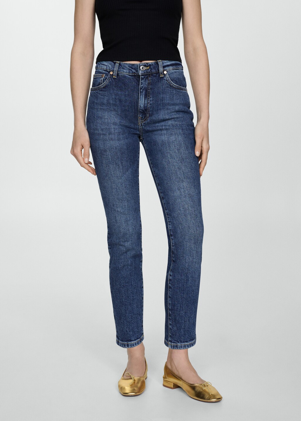 Claudia slim-fit cropped jeans - Medium plane