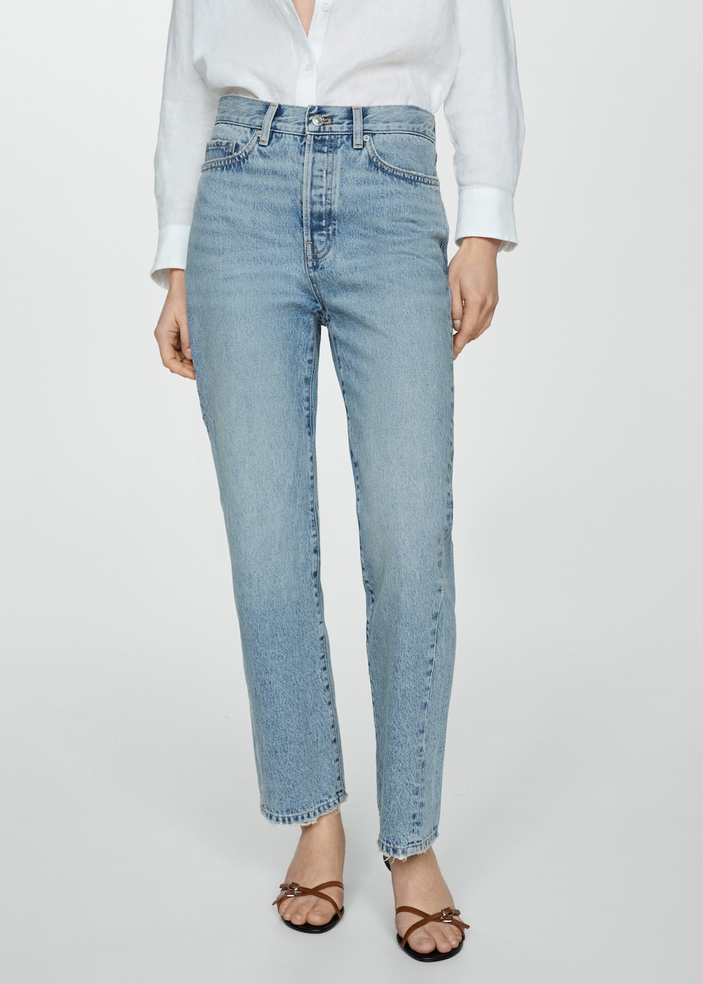 Straight jeans with forward seams - Medium plane