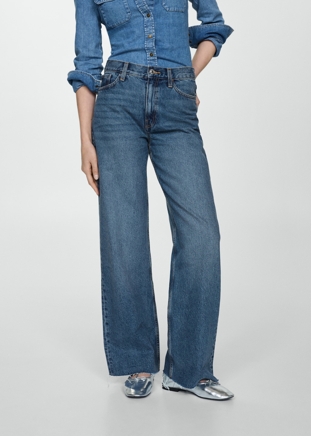 High-rise wideleg jeans - Medium plane