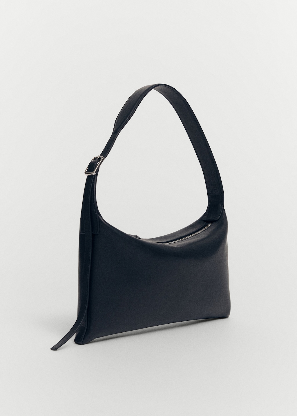 Leather shoulder bag with buckle - Medium plane