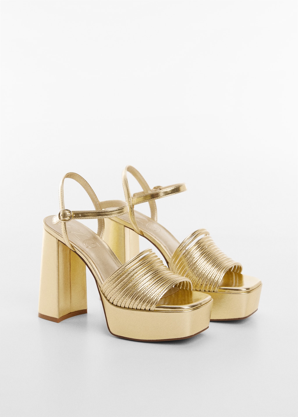 Metallic heel sandals - Medium plane