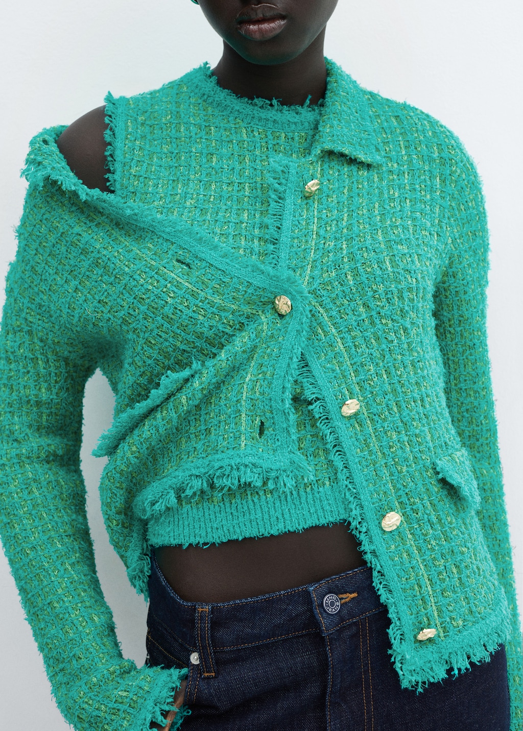 Tweed-Top mit ausgefranstem Detail - Detail des Artikels 6