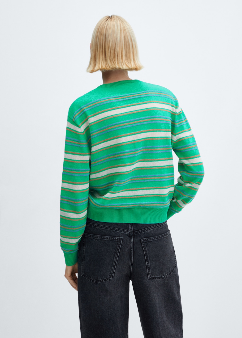 Round-neck striped sweater - Reverse of the article