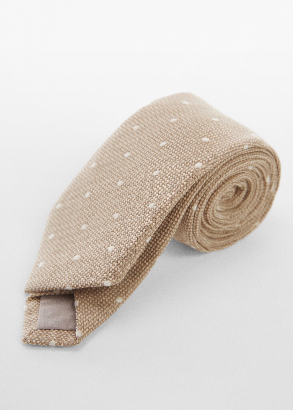 Polka-dot cotton and linen tie - Medium plane