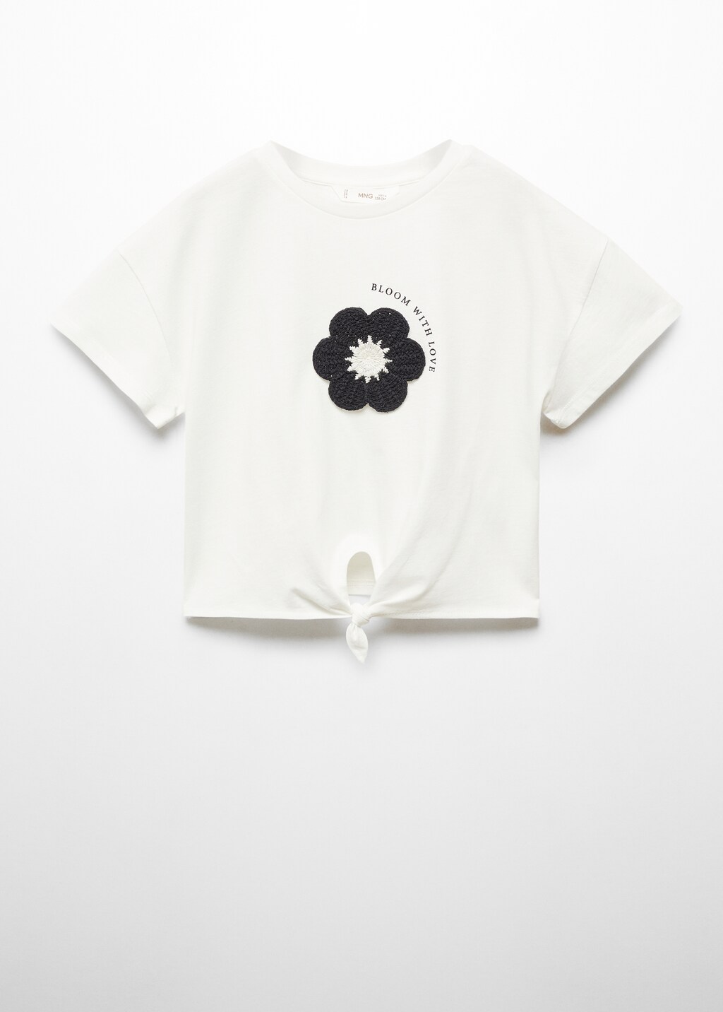 T-shirt with flower applique - Article without model