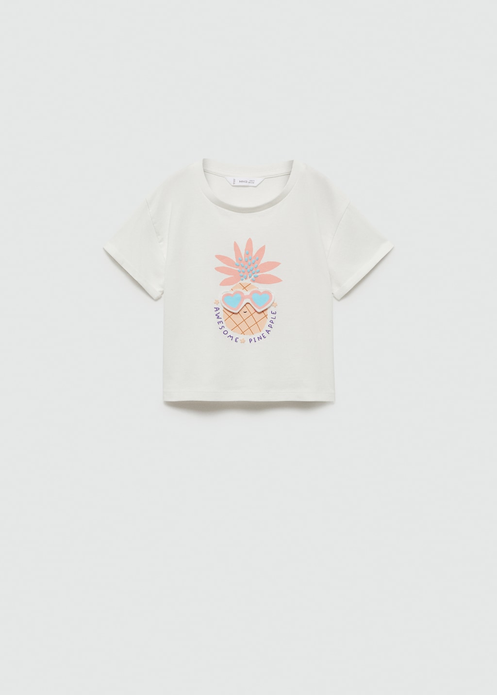 Pineapple embossed cotton t-shirt - Article without model