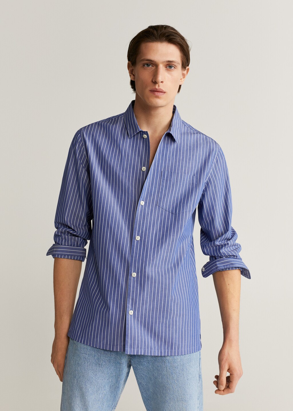 Regular-fit cotton striped shirt - Details of the article 1