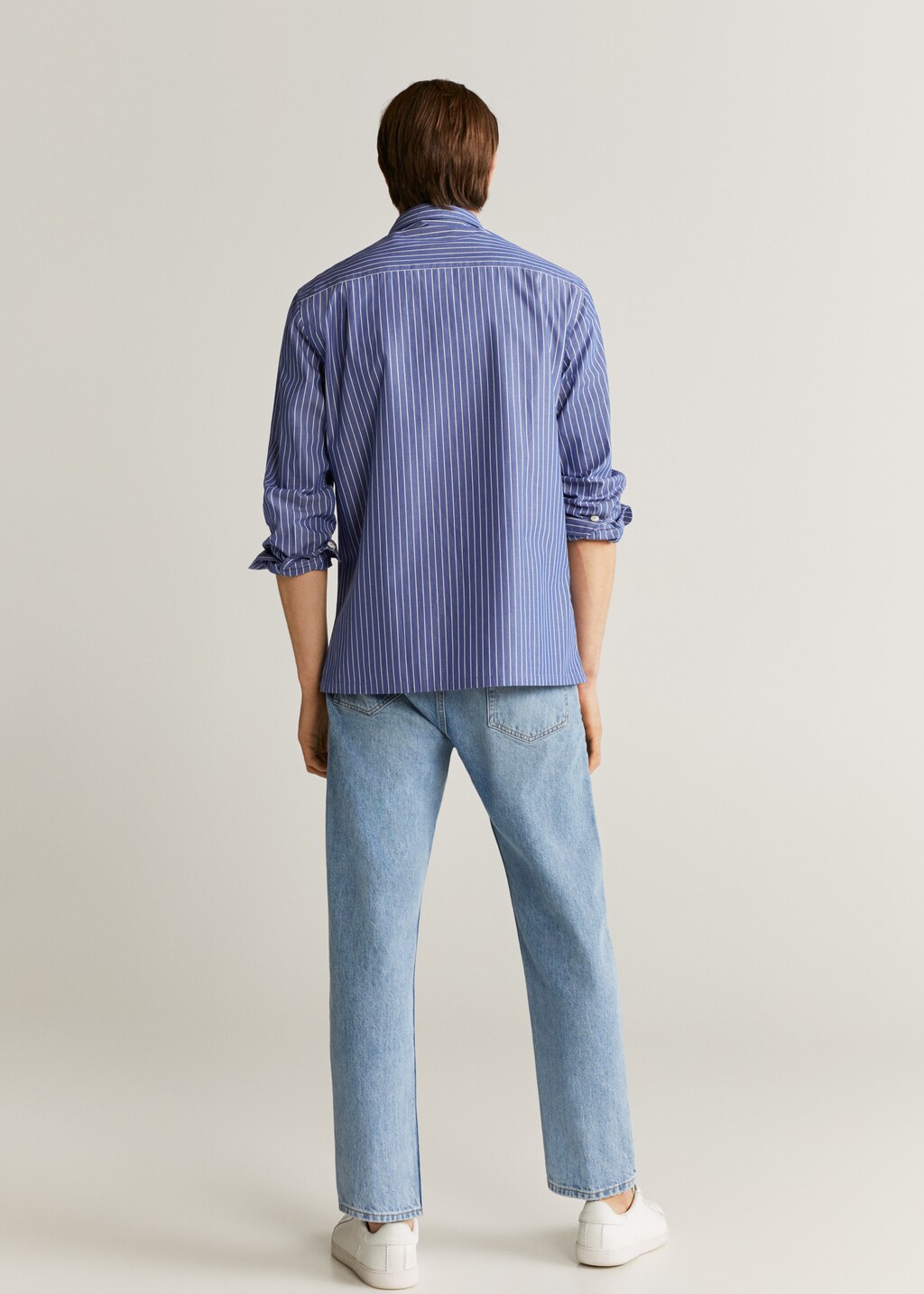 Regular-fit cotton striped shirt - Reverse of the article