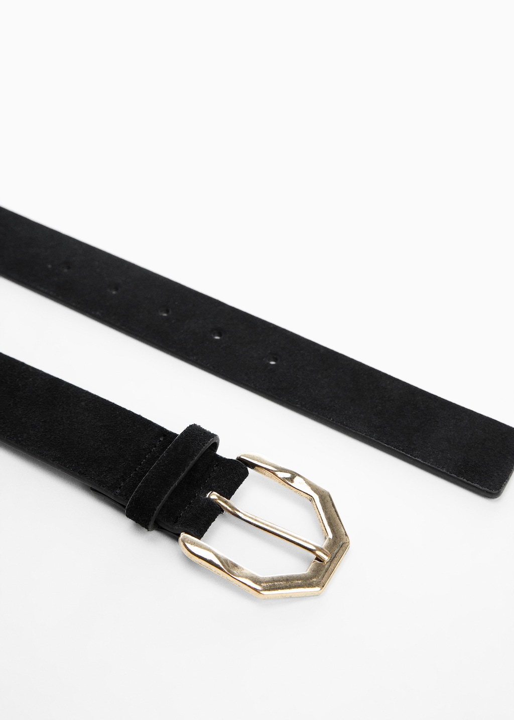 Irregular buckle leather belt - Medium plane