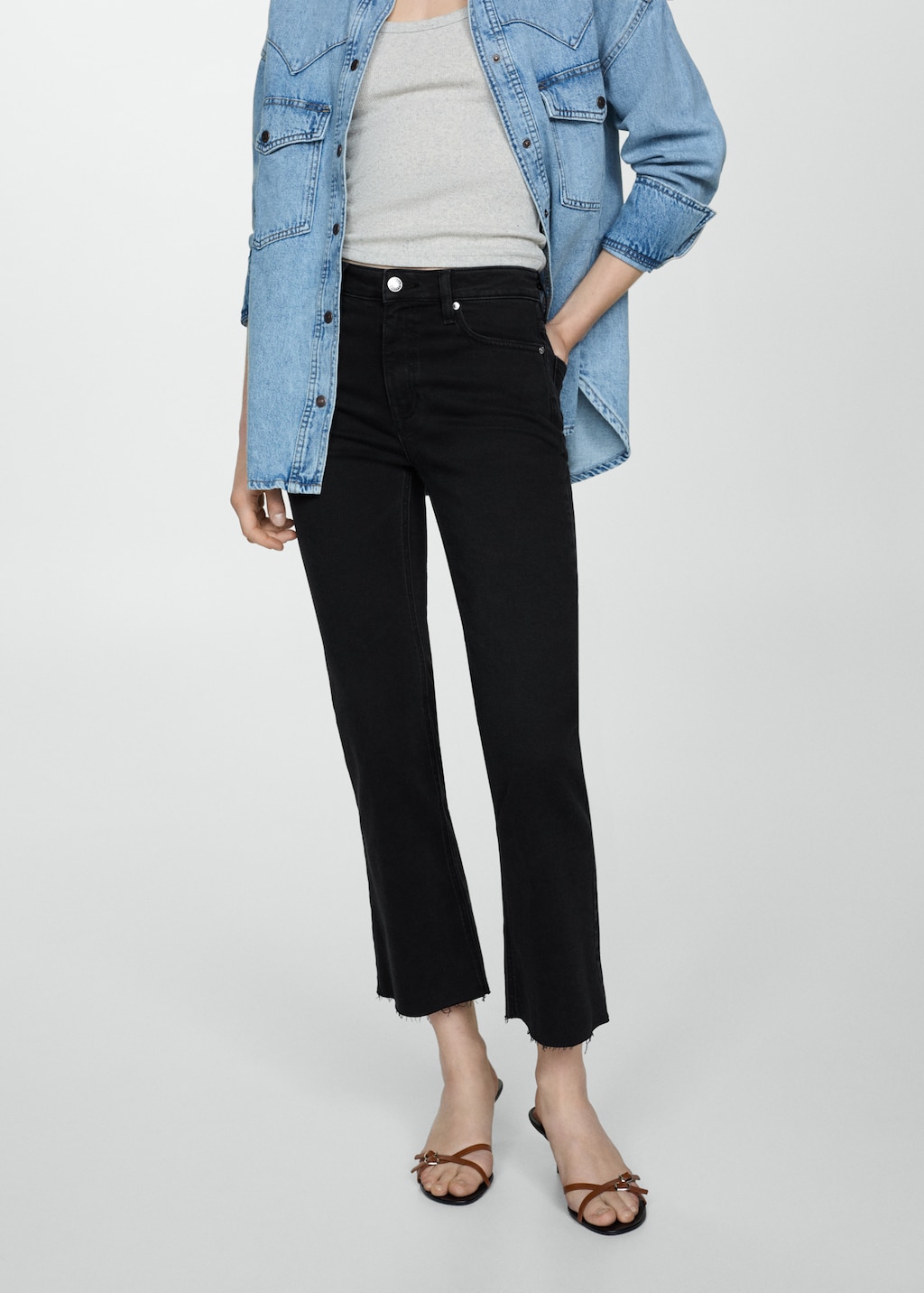 Sienna flared cropped jeans - Medium plane