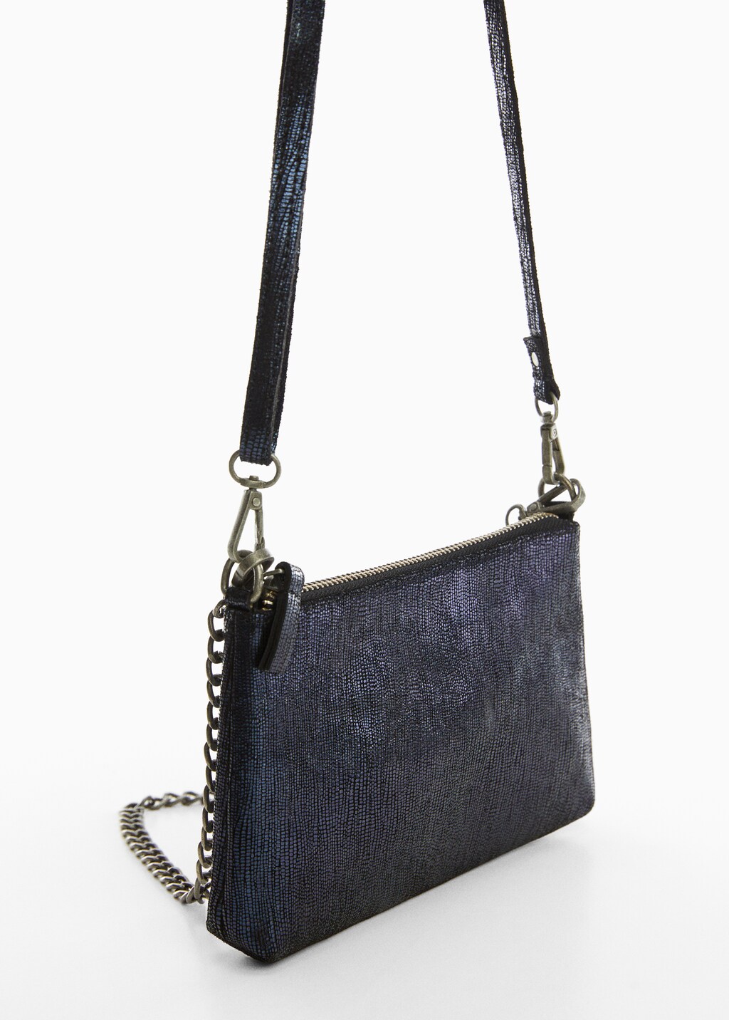 Leather shoulder bag - Medium plane