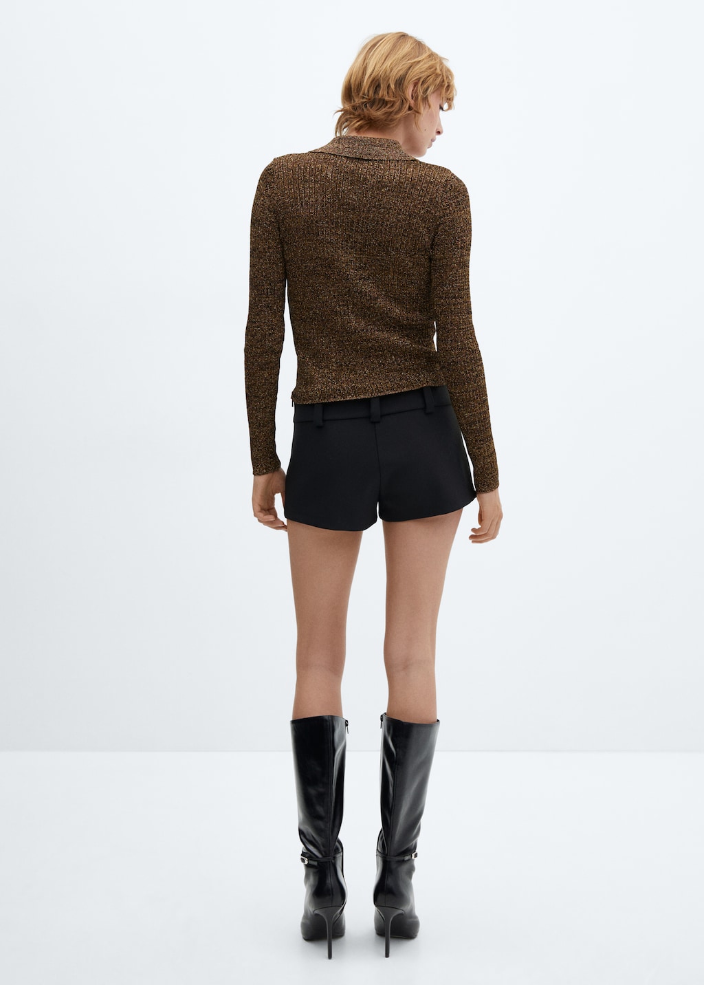 Lurex polo neck sweater - Reverse of the article