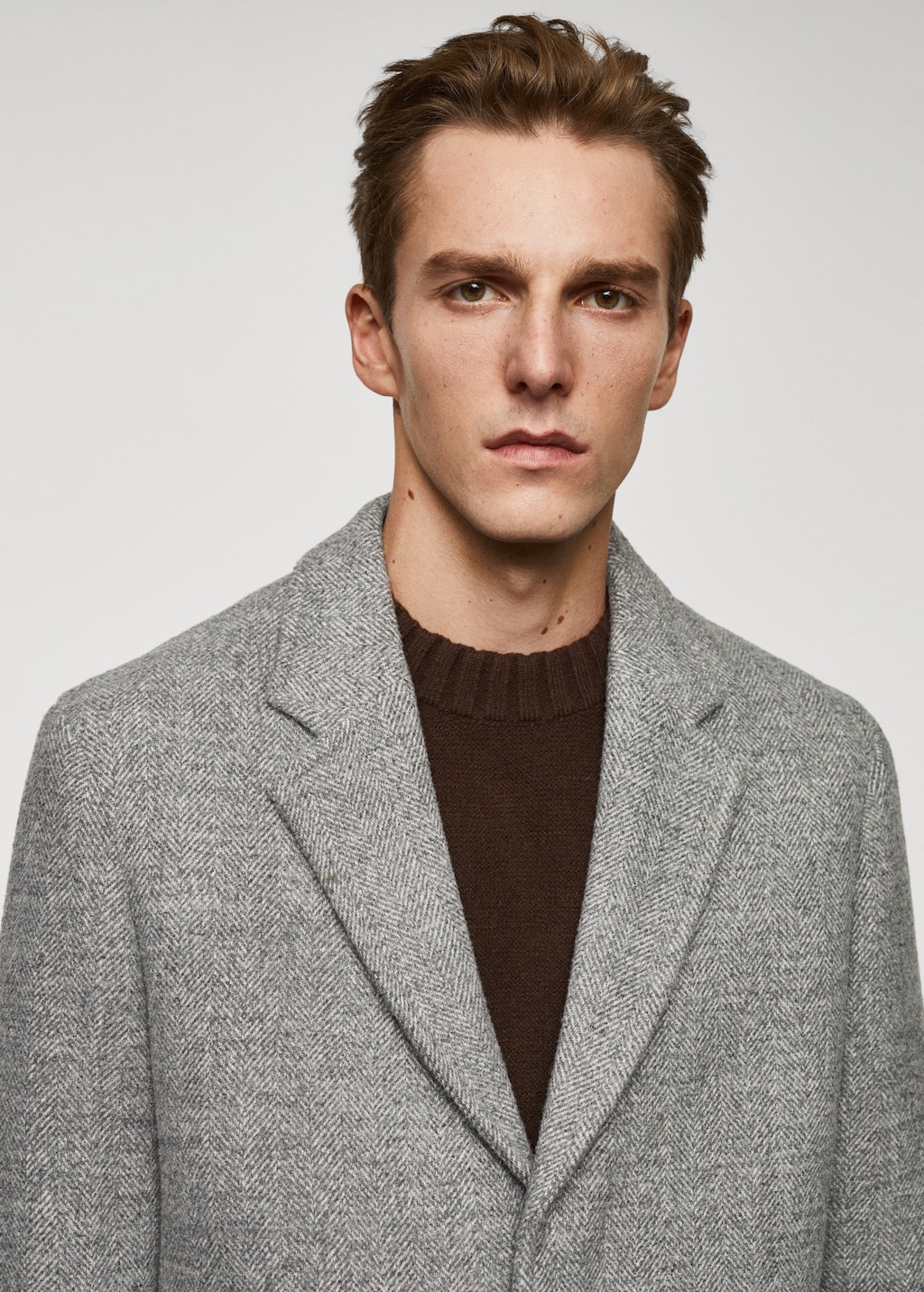 Herringbone pattern wool coat - Details of the article 1