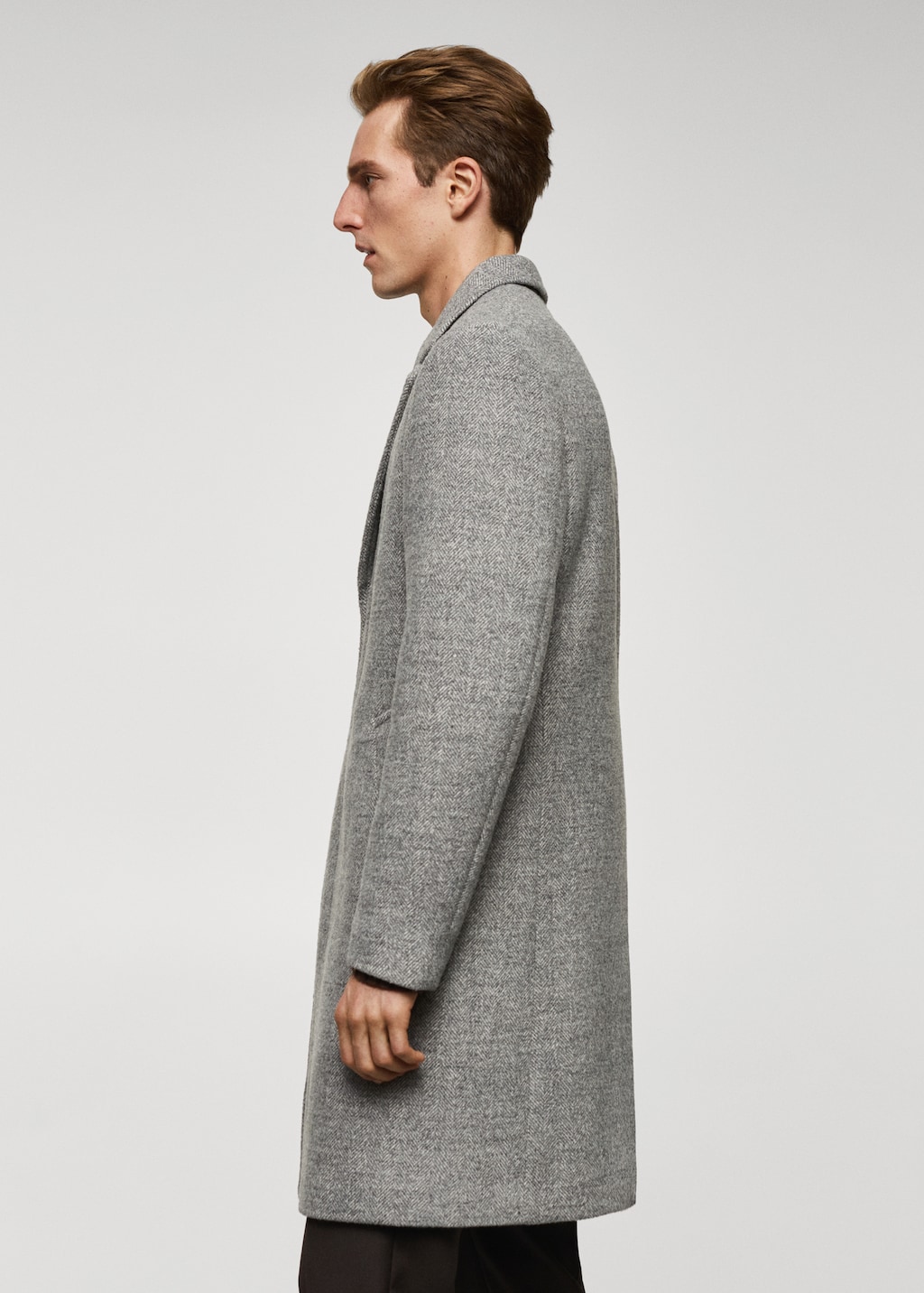 Herringbone pattern wool coat - Details of the article 2