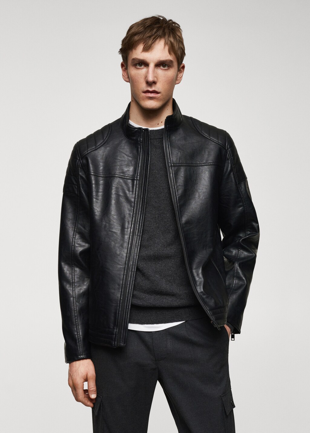 Nappa leather-effect jacket - Medium plane