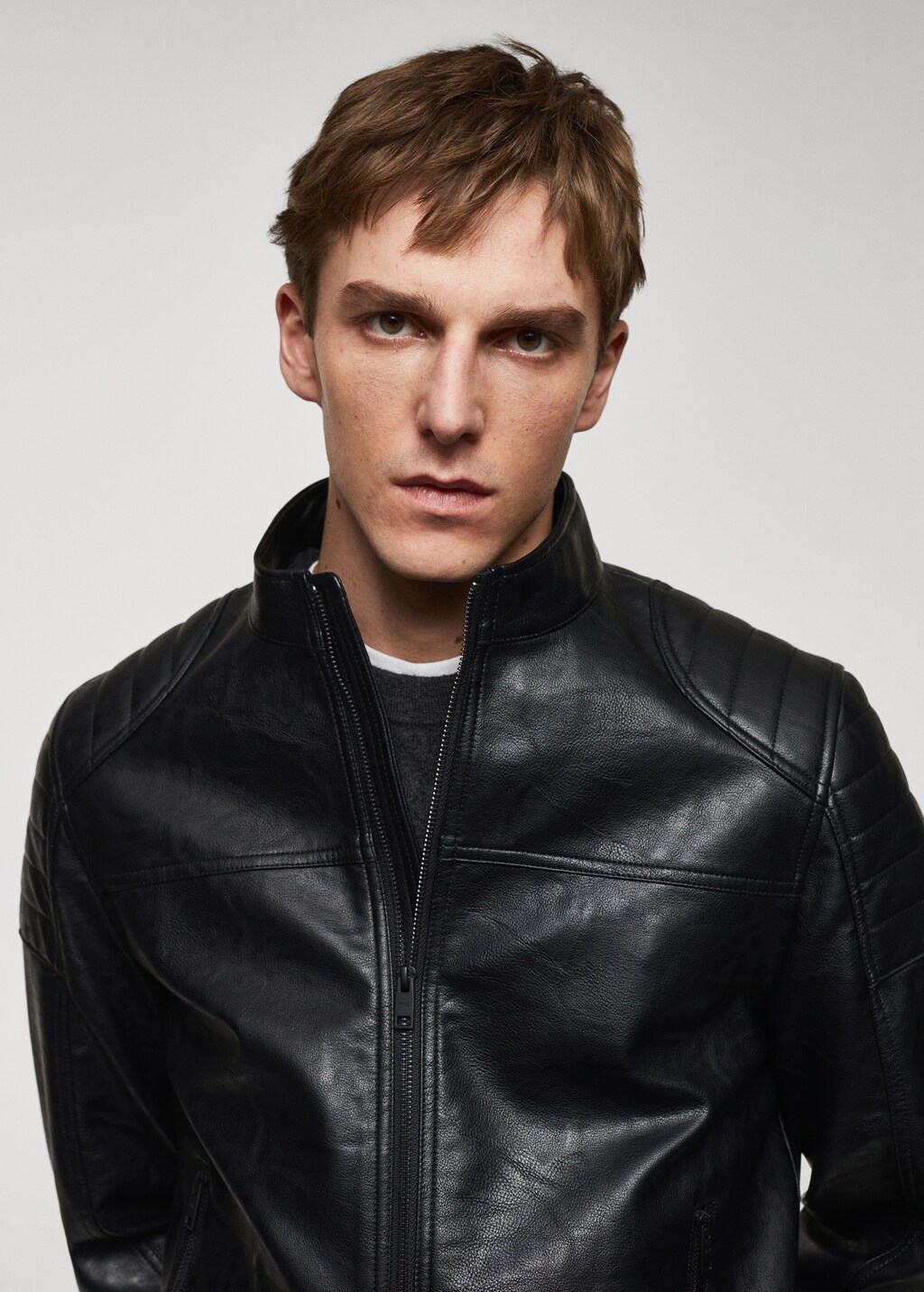 Nappa leather-effect jacket - Details of the article 1