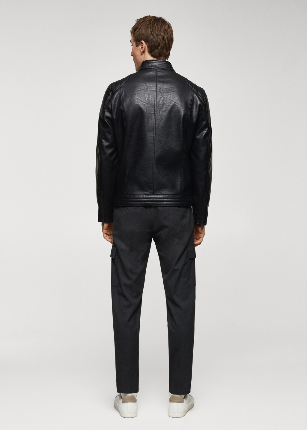 Nappa leather-effect jacket - Reverse of the article