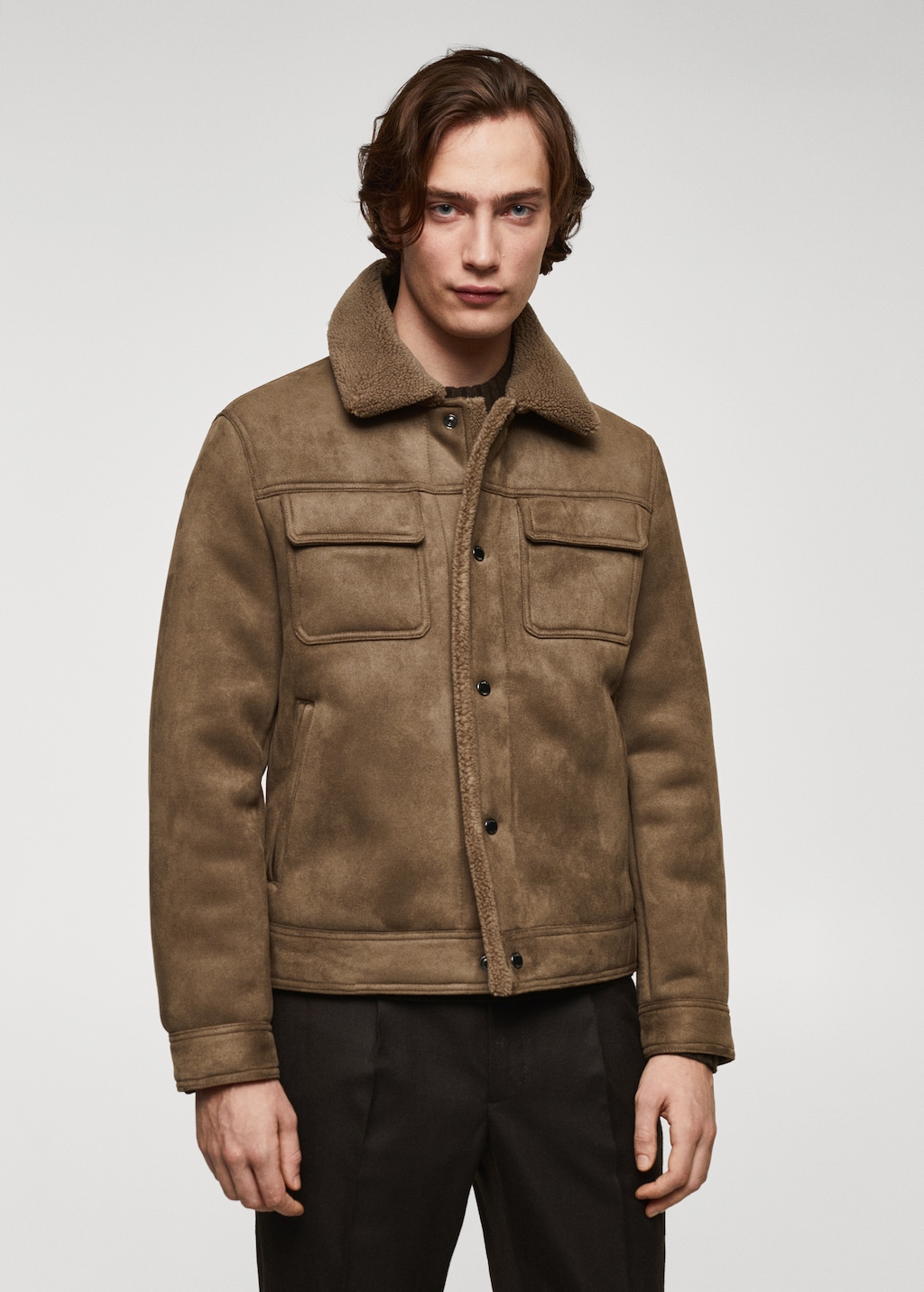 Double face sheepskin jacket Men MANGO OUTLET Netherlands