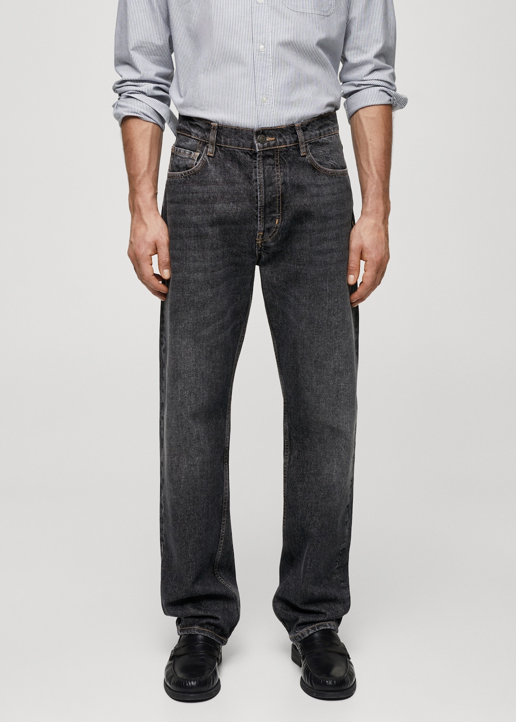 Relaxed-fit dark wash jeans - Medium plane