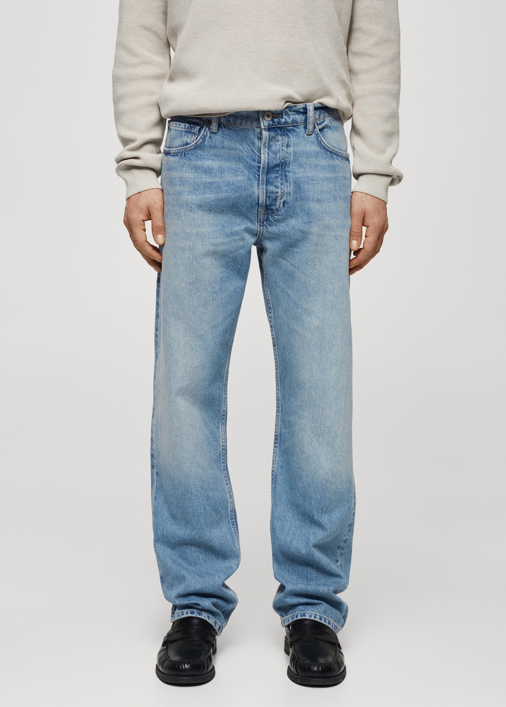 Relaxed-fit medium wash jeans - Medium plane