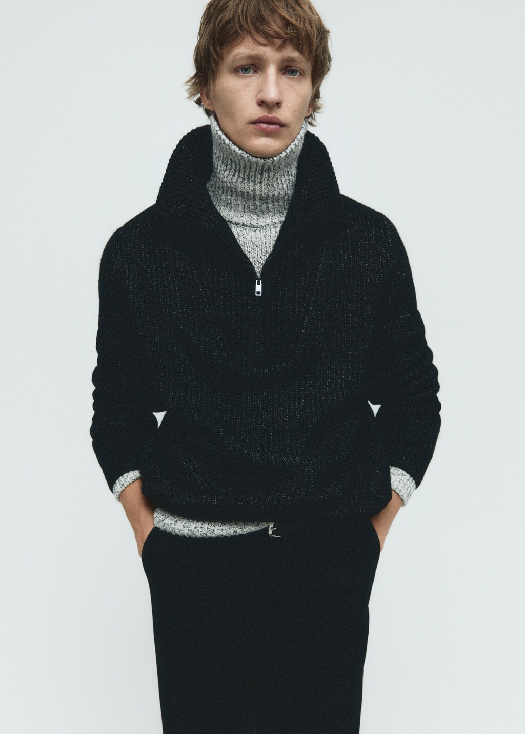 Perkins zip neck wool sweater - Details of the article 5