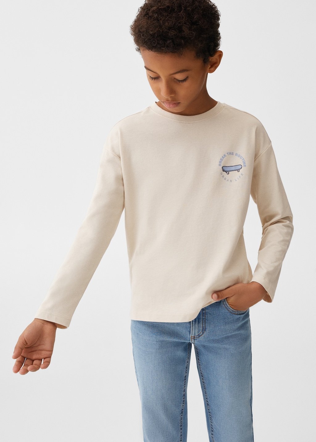 Printed long sleeve t-shirt - Medium plane