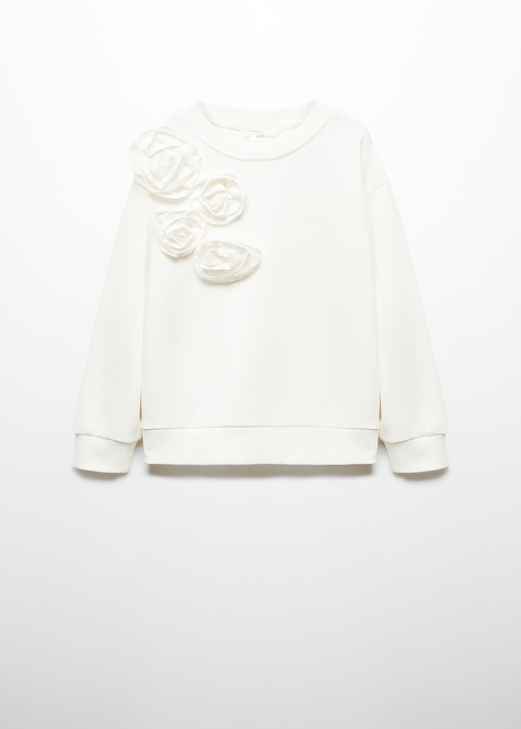 Sweat-shirt fleurs en relief - Article sans modèle