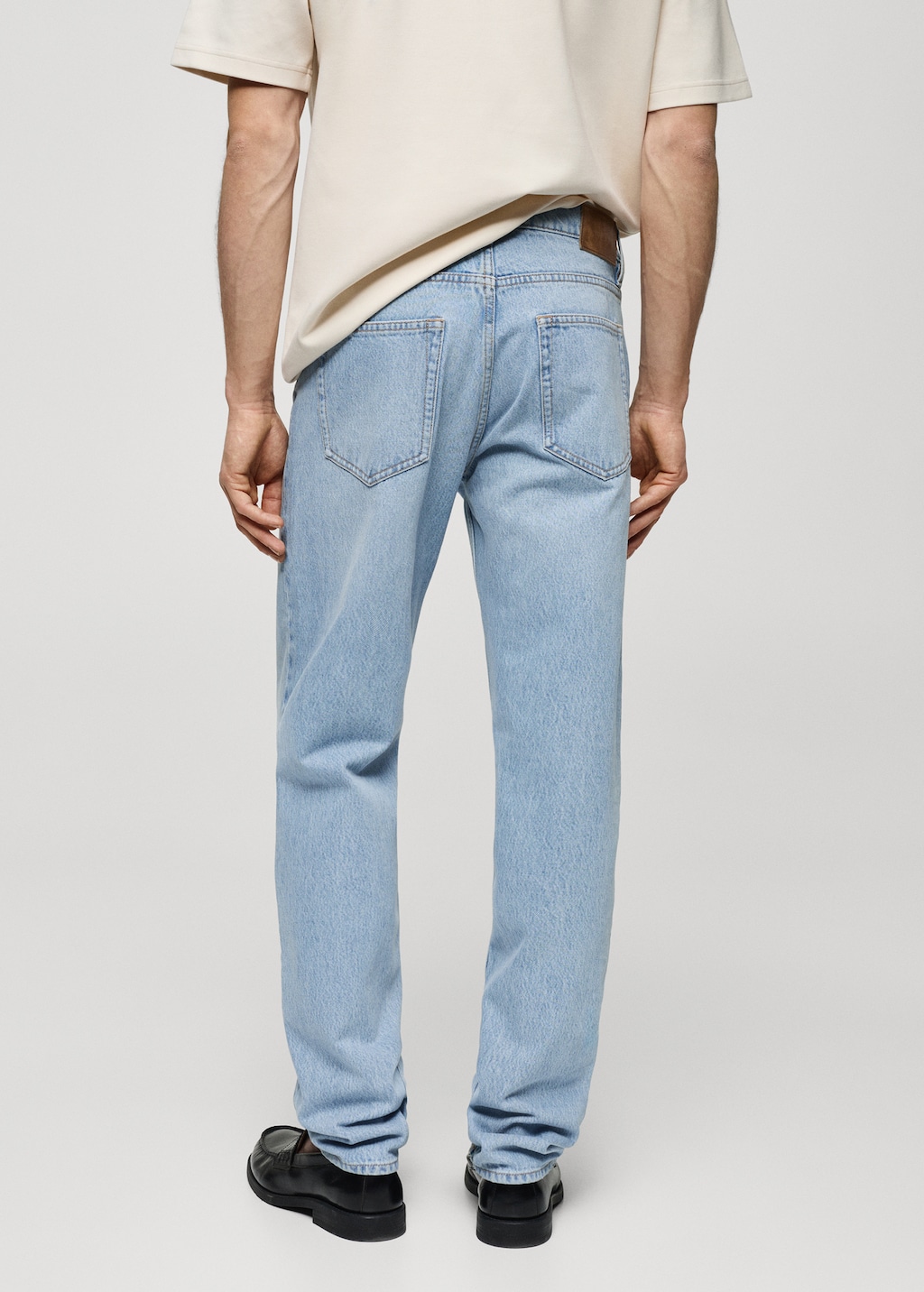 Washed-effect straight-fit jeans - Reverse of the article